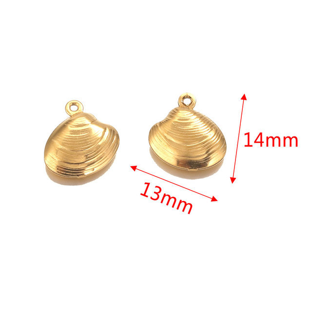 Gold color / 1 Piece Casual Style Sea shell Shape Stainless Steel  Gold Color Women's Pendant Picture3